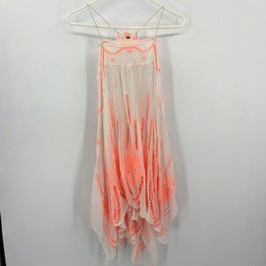 Free People Bright Pink and Cream Tank Top